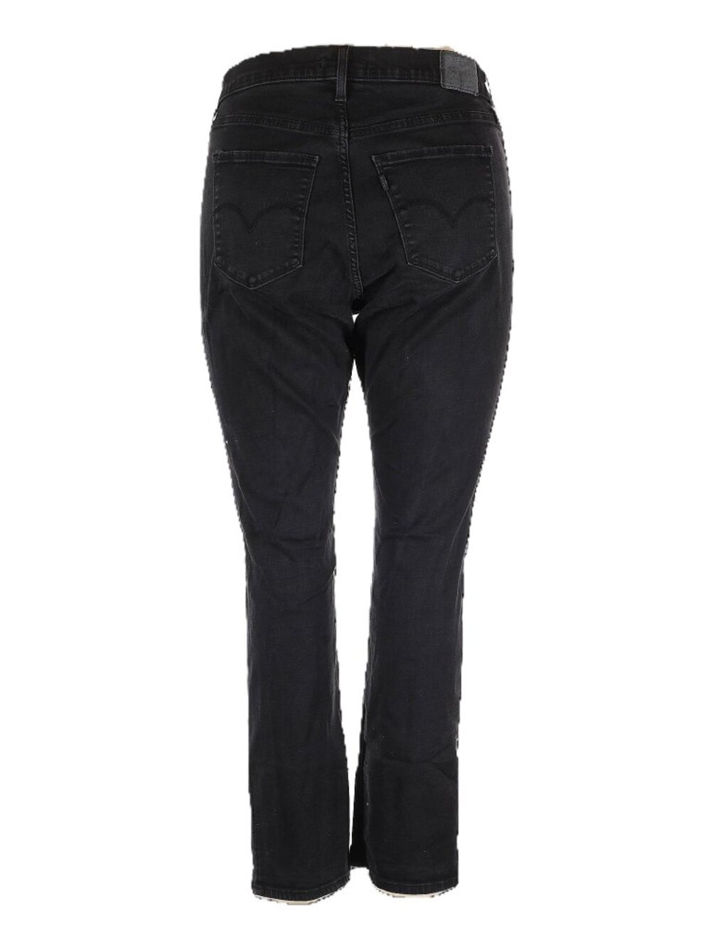 724 LEVI BLACK HIGH RISE STRAIGHT JEANS-16W - Picture 2 of 8
